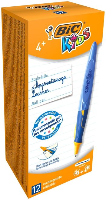 Boite de 12 stylos d'apprentissage BIC Kids Ball Pen Twist System (bleu) 1