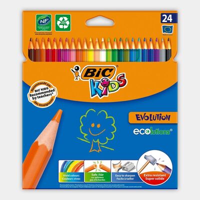 Caja de 24 lápices de colores BIC Kids Evolution ECOlutions