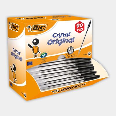 Box mit 100 BIC Cristal Original Kugelschreibern (schwarz)
