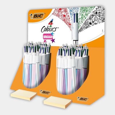 Presentoir de 40 stylos BIC 4 Couleurs Shine (assortiment)