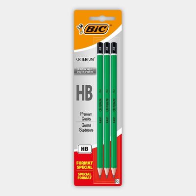 Blíster de 3 lápices BIC Criterium 550 HB