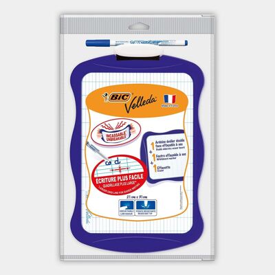 1 Bic Velleda double-sided slate 20x31 cm (random color)