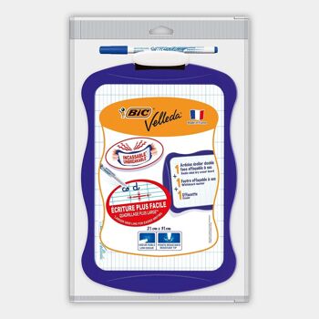 1 ardoise double-face Bic Velleda 20x31 cm (coloris aléatoire)