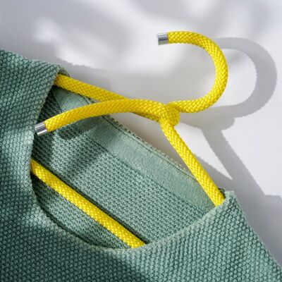 Colgadores de cuerda | Colgador de cuerda | Conjunto de 3 - amarillo sol