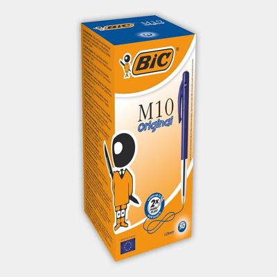 Boite de 50 stylos-bille rétractable BIC M10 Original (bleu)