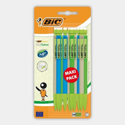 Blister pack of 10 BIC Matic ECOlutions mechanical pencils (green, gray or blue)