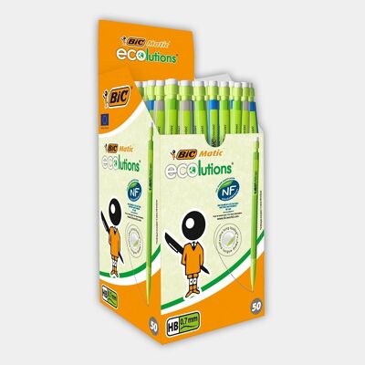 Box of 50 BIC Matic ECOlutions mechanical pencils (green, gray or blue)