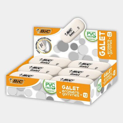 Box of 12 BIC Galet erasers