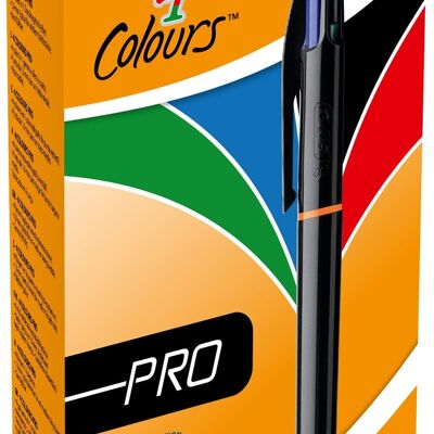 Caja de 12 bolígrafos BIC 4 Colors Pro (negro)