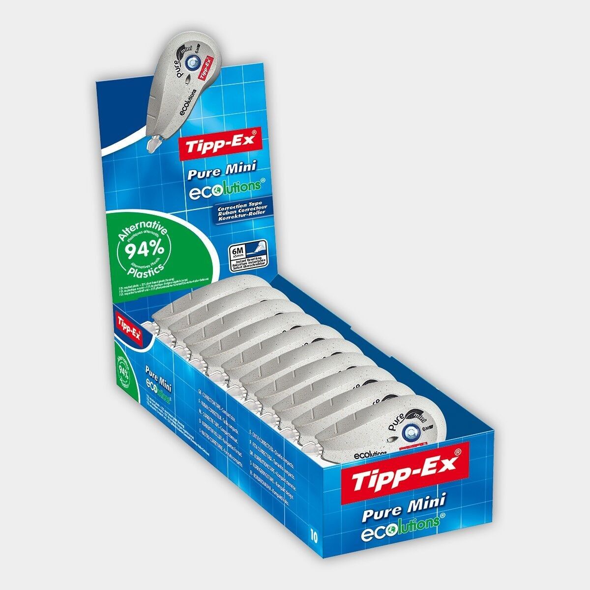 Box mit 10 Tipp-Ex Pure Mini ECOlutions Korrekturrollern