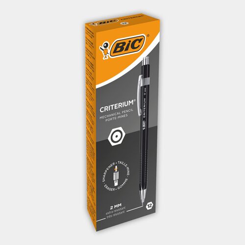 Buy wholesale 12 BIC Criterium 2 mm mechanical pencils (black)