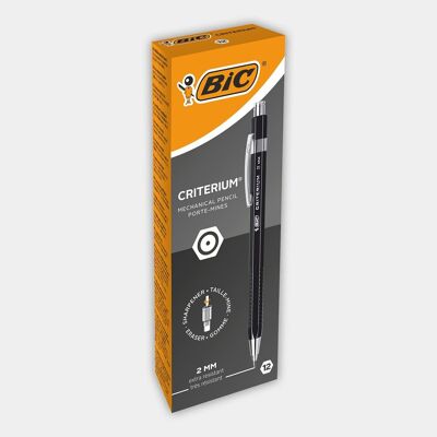 Box mit 12 BIC Criterium 2 mm Druckbleistiften (schwarz)