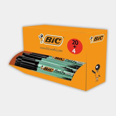 Box of 24 permanent black markers BIC Marking Onyx 1481