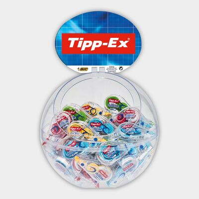 Display of 40 Tipp-Ex Mini Pocket Mouse correction tapes