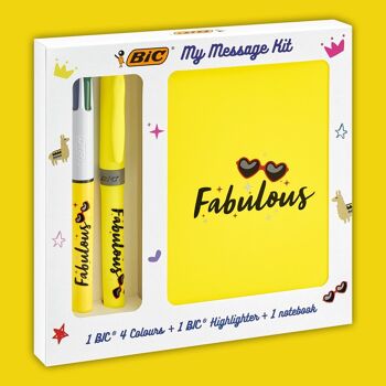 Lot de 10 x Kit de papeterie Fabulous jaune