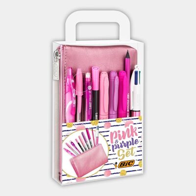 Kit de escritura rosa y morado