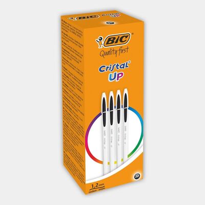 Schachtel mit 20 BIC Cristal Up schwarzen Kugelschreibern