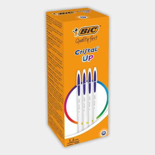 Boite de 20 stylos-bille BIC Cristal Up coloris bleu