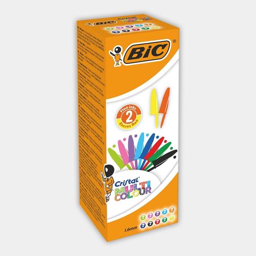 Boite de 20 stylos-bille BIC Cristal Multicolour assortis