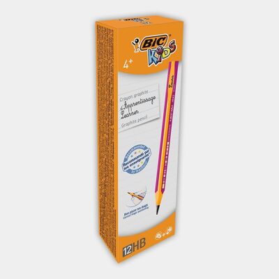 Box of 12 BIC Kids pink learning pencils