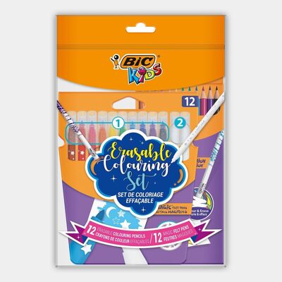 Kit que contiene 10 rotuladores + 12 lápices de colores surtidos BIC Kids