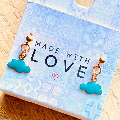 Boucles d'Oreilles Enfant étoile de mer, étoile, fleur, coeur émail acier doré