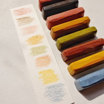 Lot de 8 crayons pigments naturels végétaux et minéraux 2