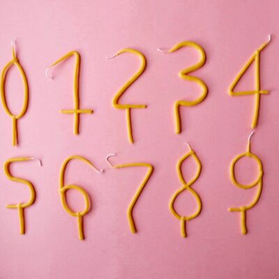 Numbered beeswax candles