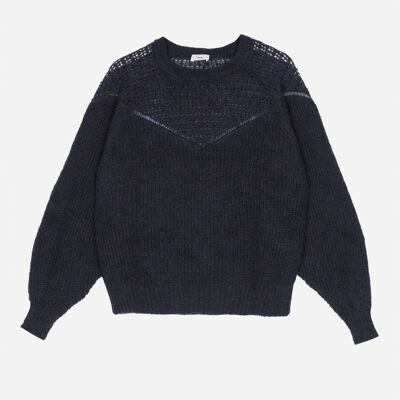 Pull en maille ajourée LEBONA marine