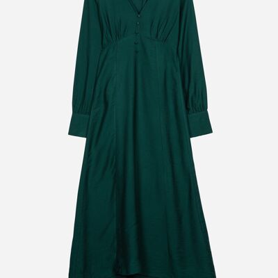 Robe unie, midi et évasée MIROKY vert