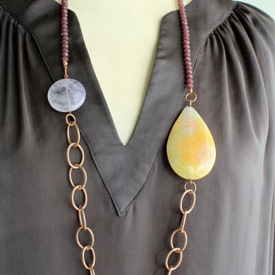 Long Necklace Ref. agate crystal