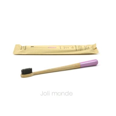 Brosse à dents bambou - RONDOCOLOR - Rose sauvage