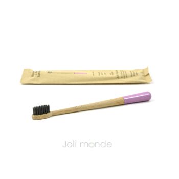 Brosse à dents bambou - RONDOCOLOR - Rose sauvage 1