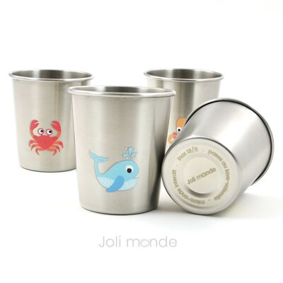 Set of 4 stainless steel tumblers 180ml - LA MARINA model