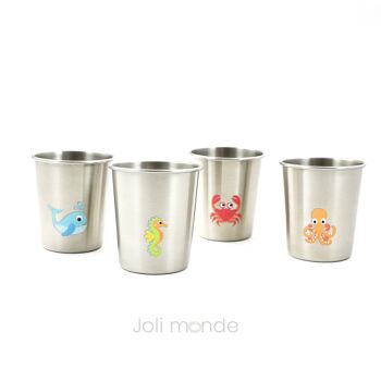 Ensemble 4 timbales inox 180ml - modèle LA MARINA 2