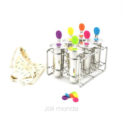 Set de 6 moldes para helado TUBULUS acero inoxidable 85ml