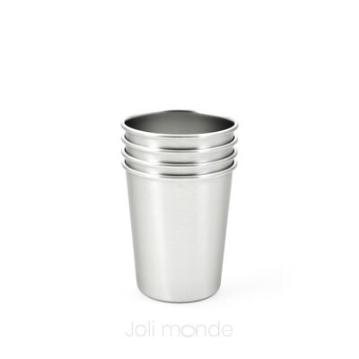 Set of 4 stainless steel tumblers 180ml - CLEAR model