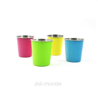 Set of 4 stainless steel tumblers 180ml - COLOR model