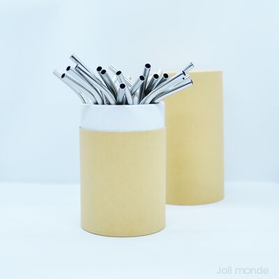 Stainless steel straws sold in bulk - Short & curved model