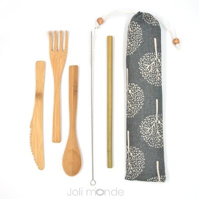 Bamboo reusable takeaway cutlery - On the go - L'Arbre