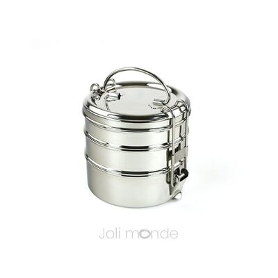 Stainless steel Tiffin - 3-tier round model