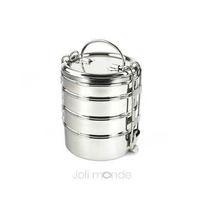 Stainless steel Tiffin - 4-tier round model