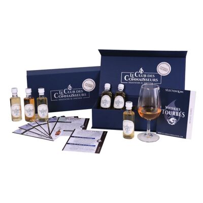 Caja de degustación de whisky Peaty - 6 hojas de degustación de 40 ml incluidas - Caja de regalo Premium Prestige - Solo o Dúo