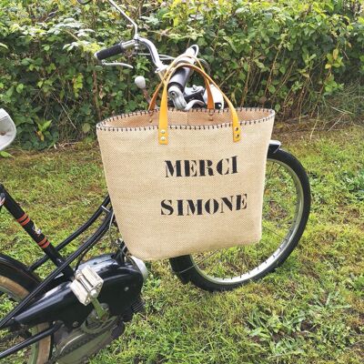 Strandtasche Made in France „Merci Simone“ in Zusammenarbeit mit Grenouille Rouge