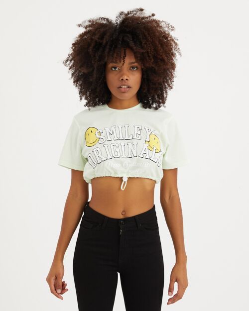 OnePointFive °C Smiley Original Womens Cropped T-Shirt