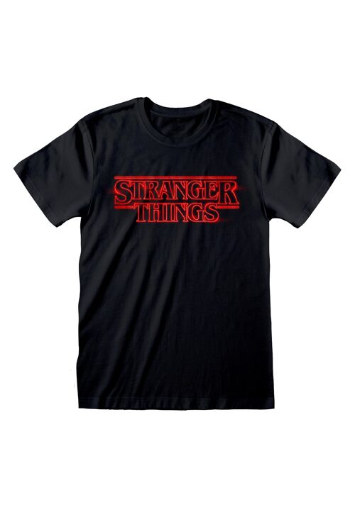 Stranger Things Logo Black Adults T-Shirt