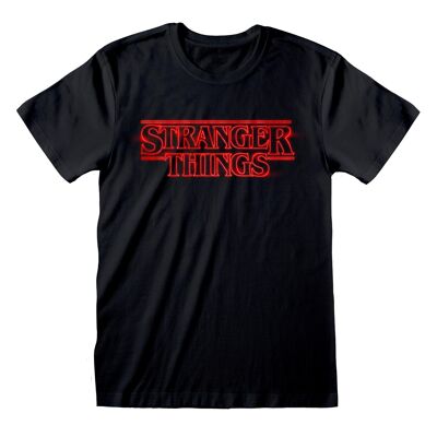 Stranger Things Logo Noir T-Shirt pour Adultes