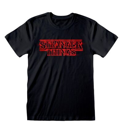 Stranger Things Logo Noir T-Shirt pour Adultes