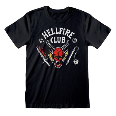 Maglietta per adulti nera con logo Stranger Things Hellfire Club