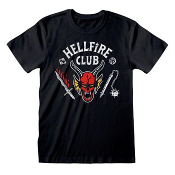 Stranger Things Hellfire Club Logo Noir T-shirt pour adulte